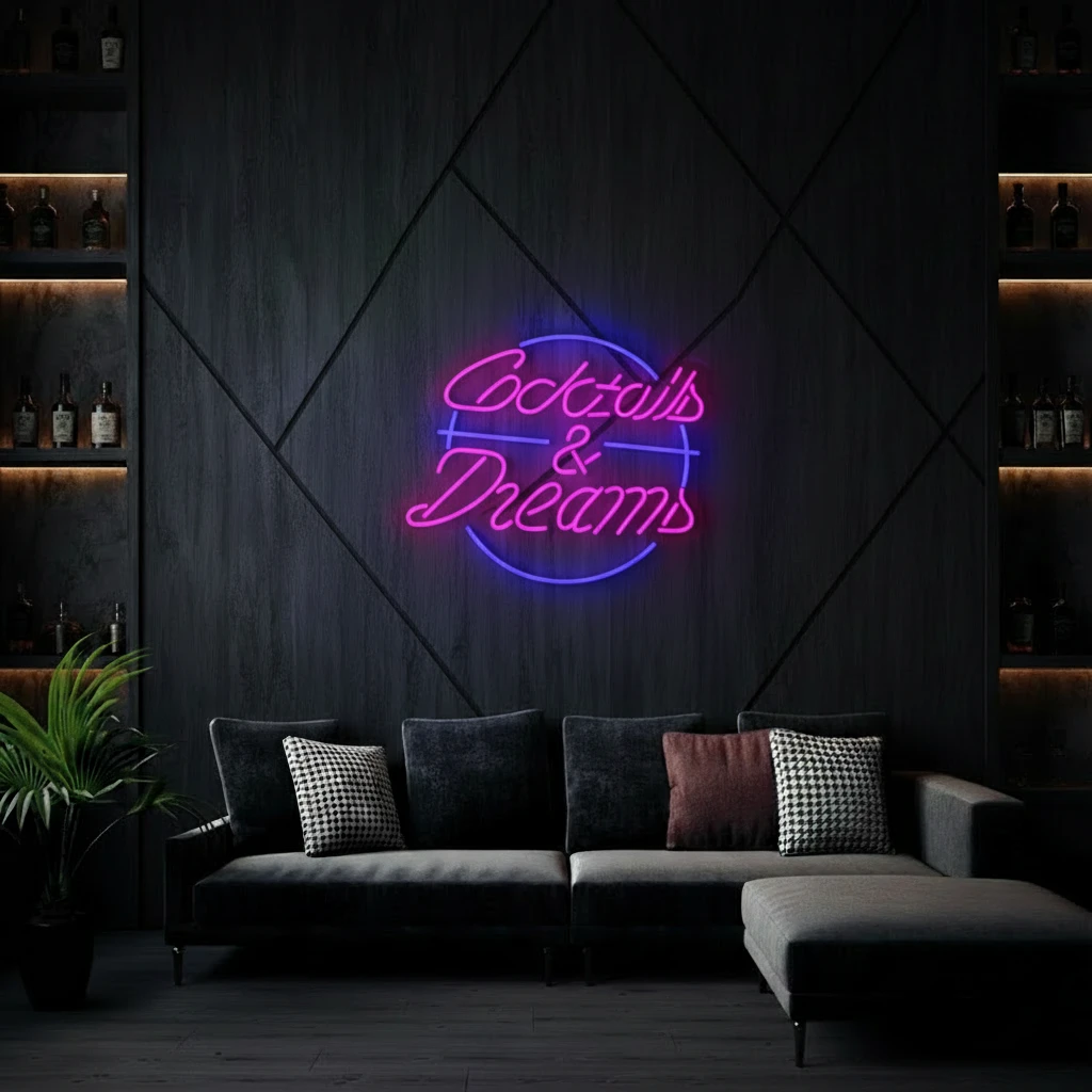 Cocktails And Dreams Neon Sign Bar Decor Neon Sign by Neonchics