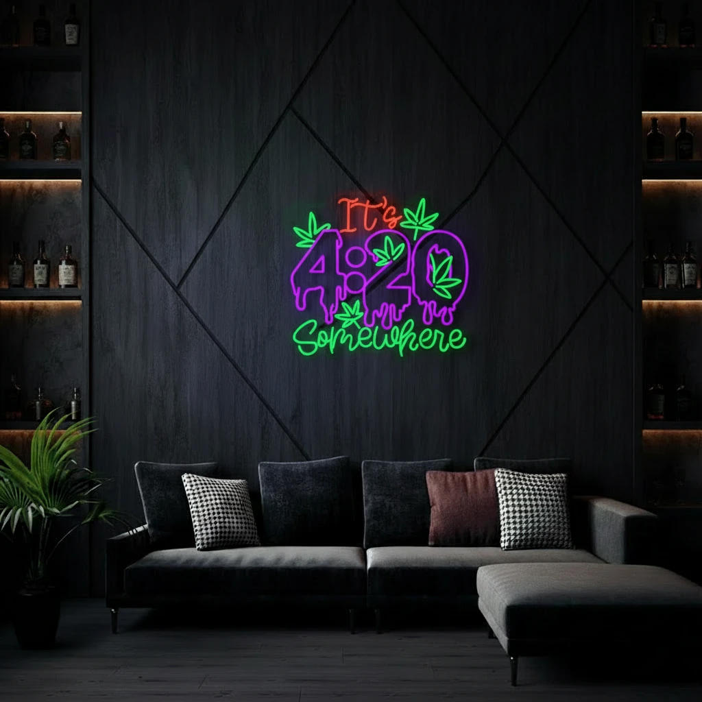 It's 4:20 Somewhere Neon Sign by Neonchics