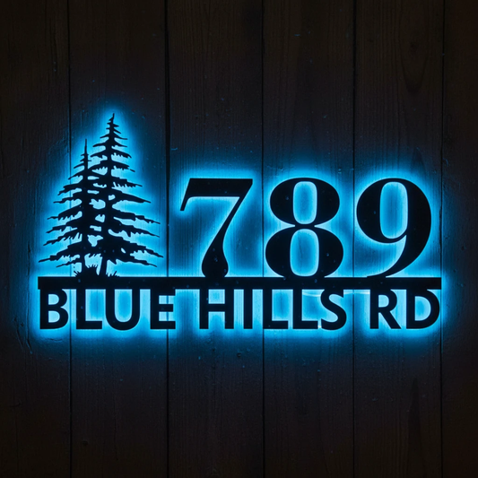 Custom Metal House Number Sign Address Plaque by Neonchics
