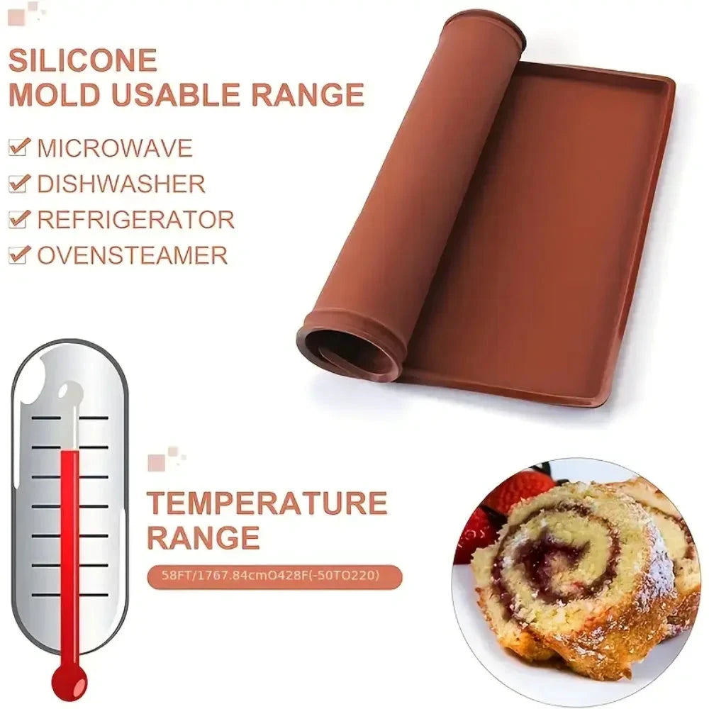 Silicone Baking Mats Non-Stick Reusable Pastry and Cake Roll Mats by Bowlift