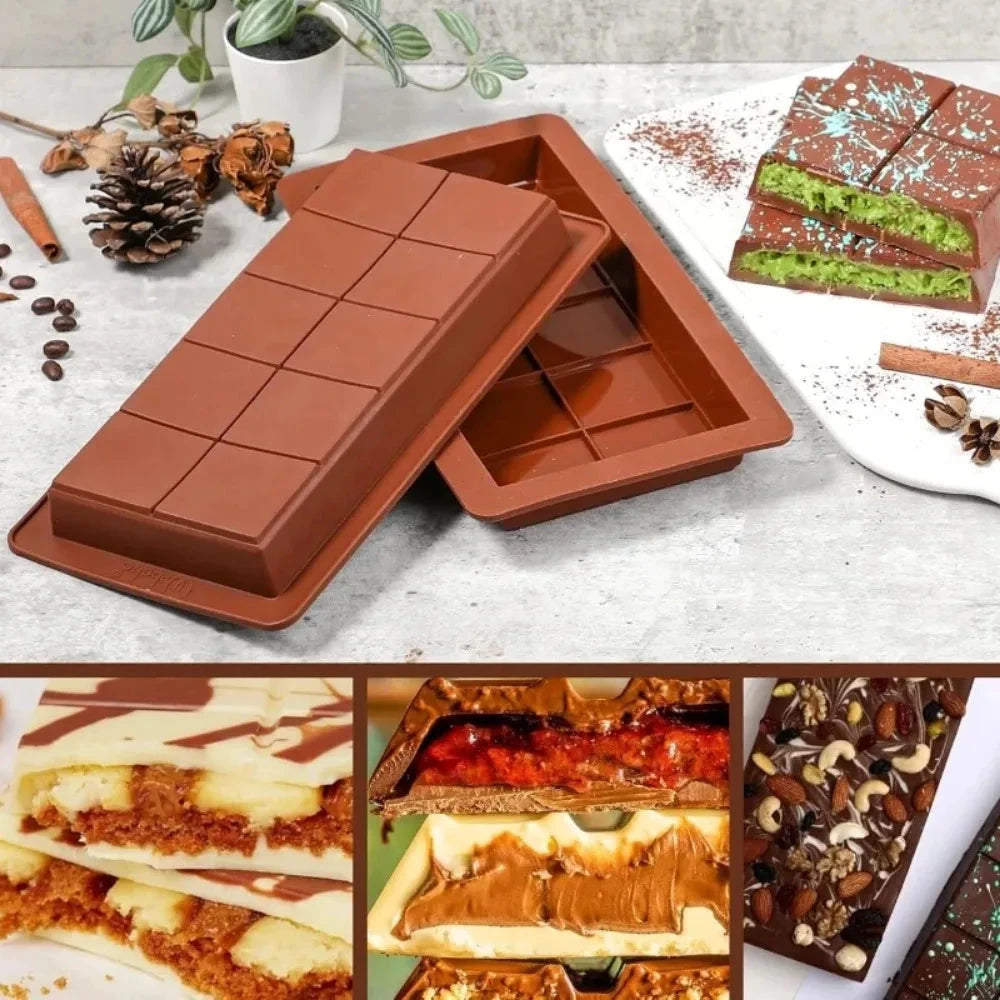 Silicone Chocolate Bar Mold Break-Apart Rectangle Mold Wax Melt Molder by Bowlift