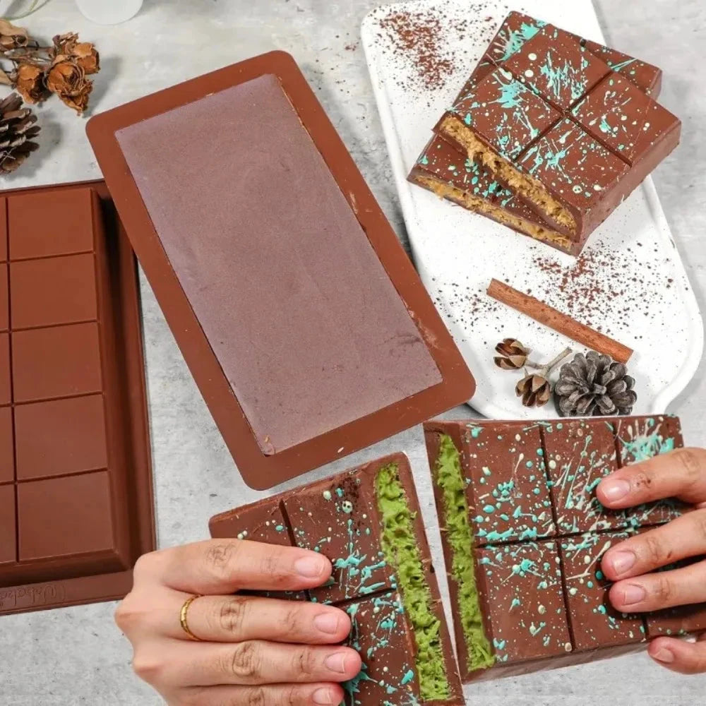 Silicone Chocolate Bar Mold Break-Apart Rectangle Mold Wax Melt Molder by Bowlift