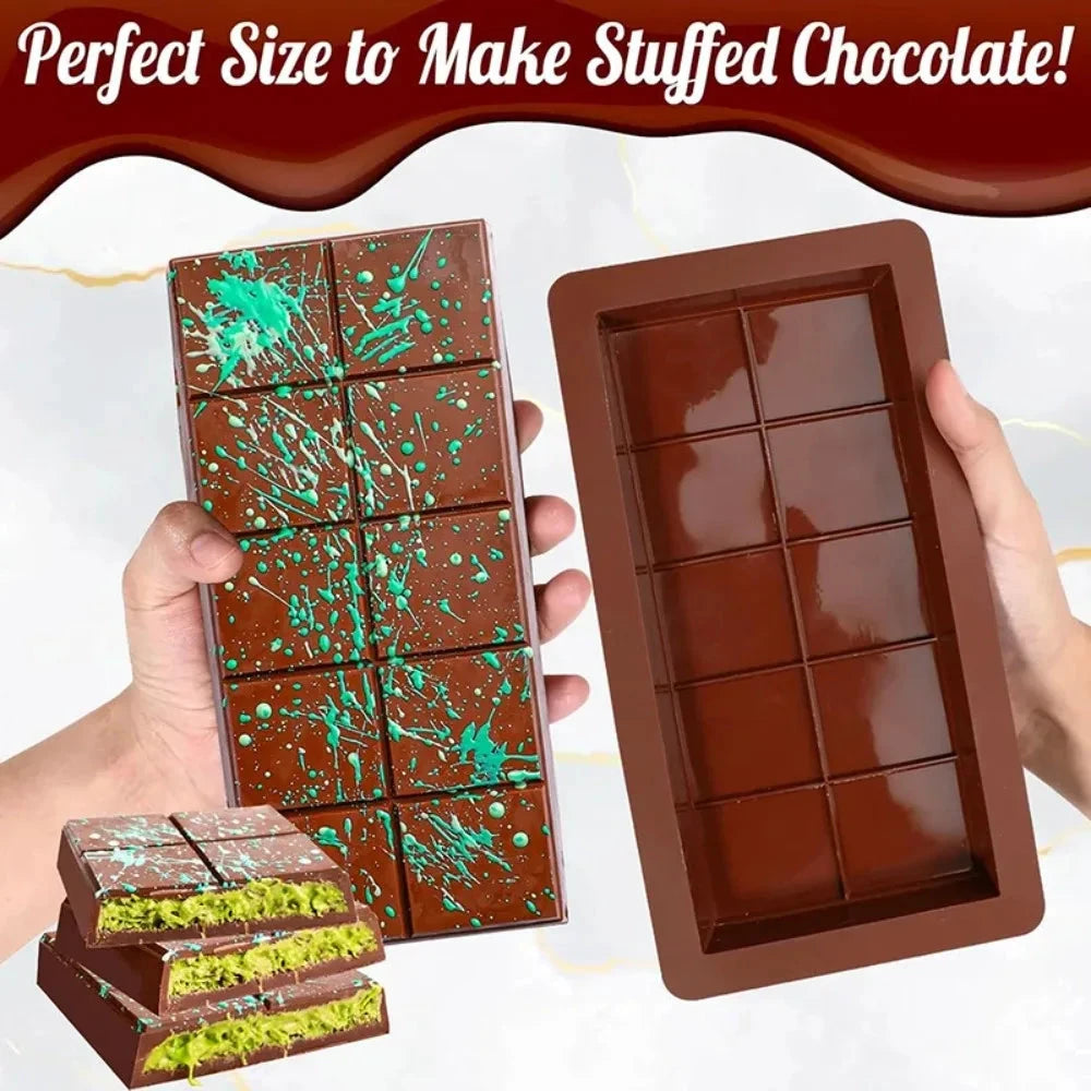 Silicone Chocolate Bar Mold Break-Apart Rectangle Mold Wax Melt Molder by Bowlift