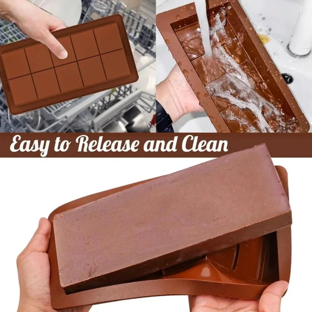 Silicone Chocolate Bar Mold Break-Apart Rectangle Mold Wax Melt Molder by Bowlift