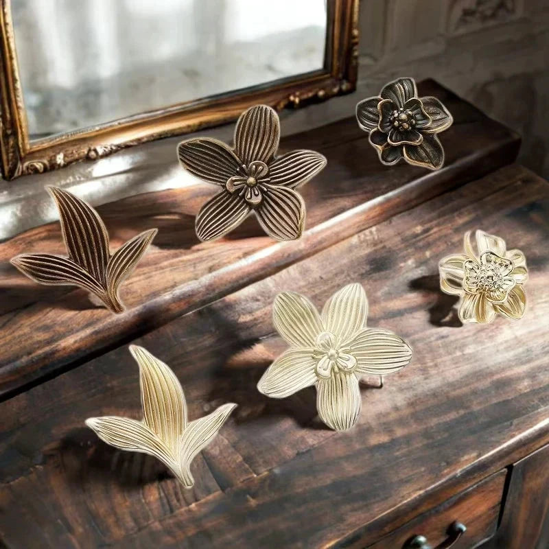 Single Hole Creative Petal Cabinet Knobs Furniture Handles Drawer Pull by Bowlift