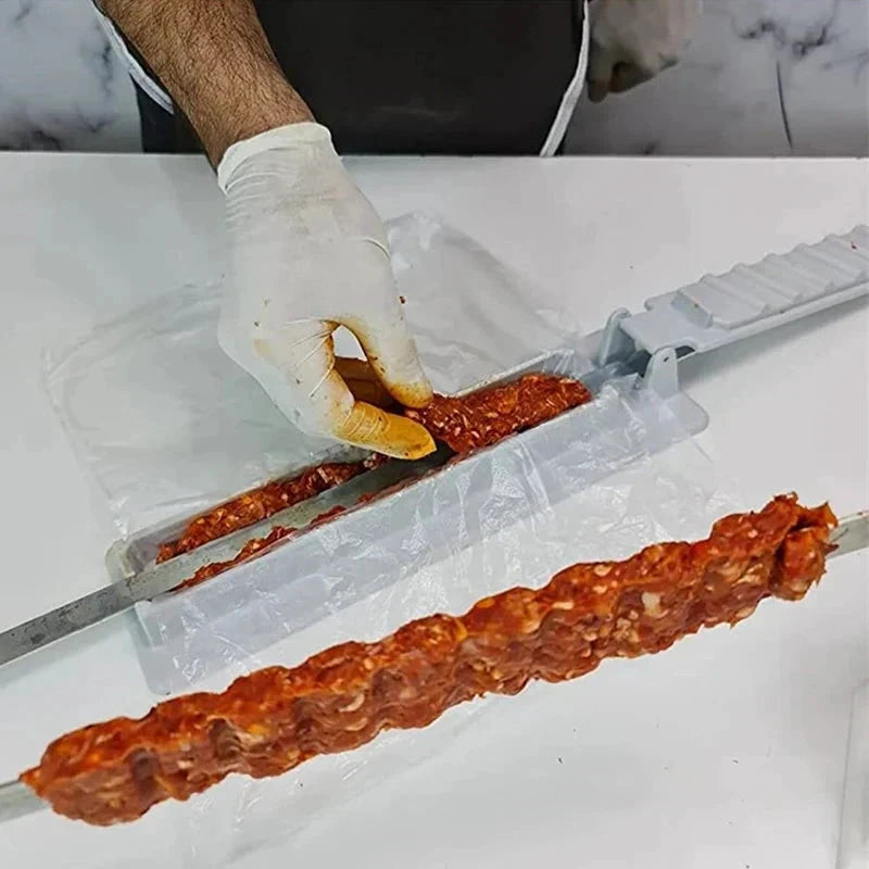 Single Row Kebab Maker BBQ Meat Skewer Reusable Barbecue Maker by Bowlift
