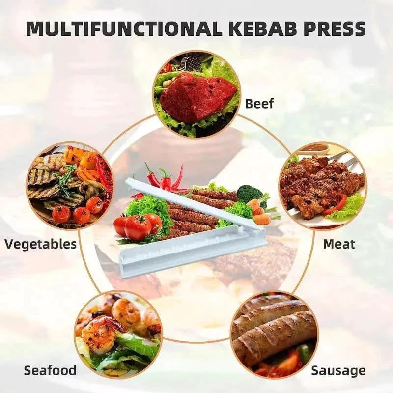 Single Row Kebab Maker BBQ Meat Skewer Reusable Barbecue Maker by Bowlift