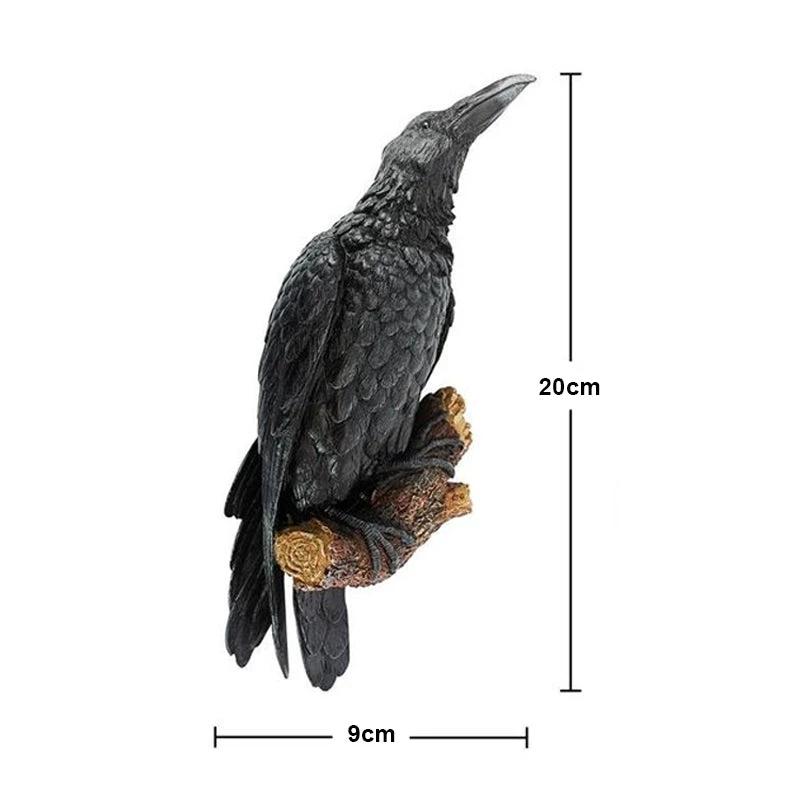 Noctura Realistic Decorative Raven – Atmospheric Decoration for Home & Garden Bowlift by Bowlift
