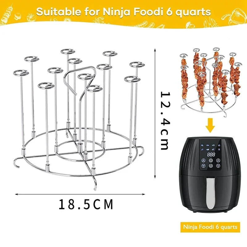 Skewer Stand Air Fryer Accessory Grill Dehydrator Rack BBQ Grill by Bowlift