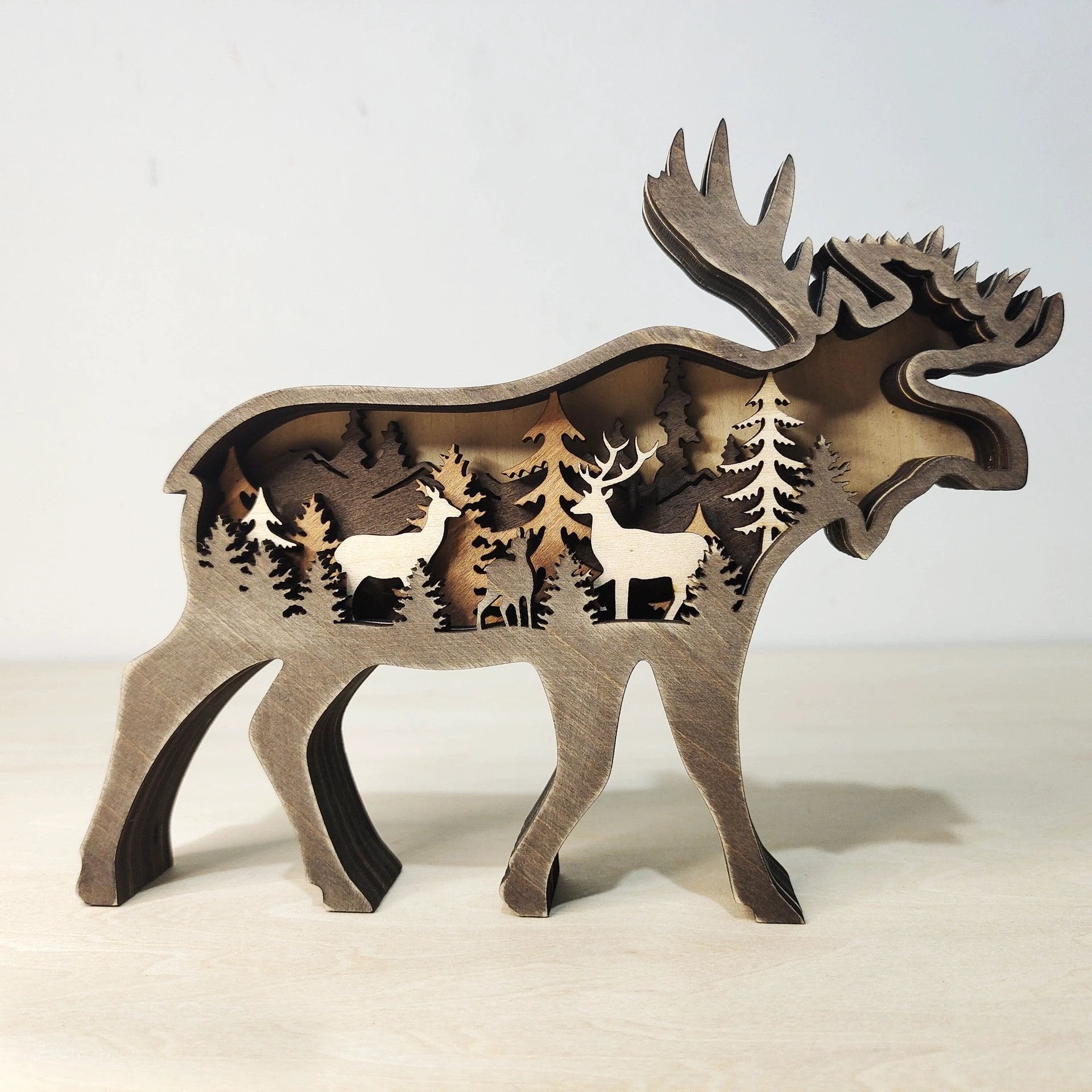 Holiday Gift Wooden Animal Carved Lamp Ornament by BowLift