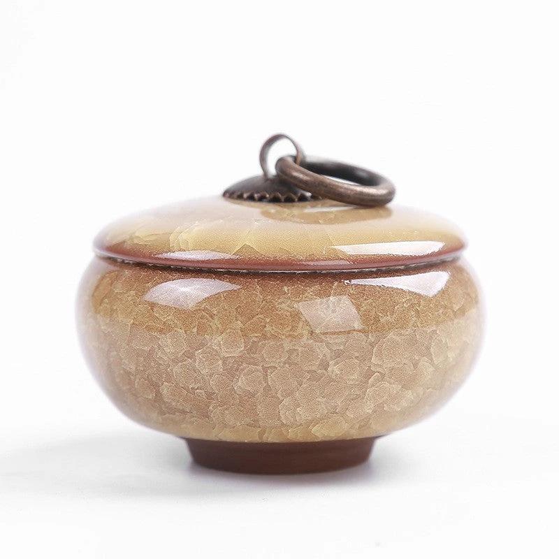Travel Tea Clay Tea Jar with Cracked Sandwich Design by BowLift