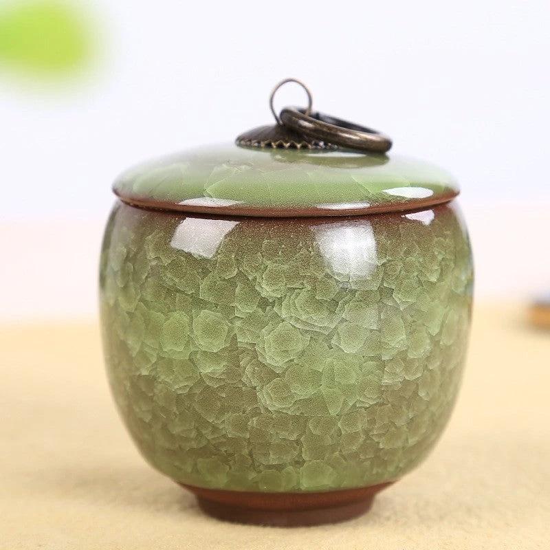 Travel Tea Clay Tea Jar with Cracked Sandwich Design by BowLift