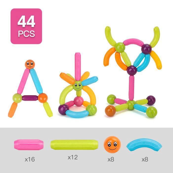 Magnetic construction set with balls and rods by Bowlift