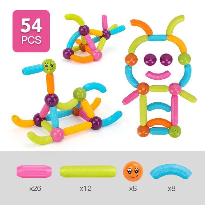 Magnetic construction set with balls and rods by Bowlift