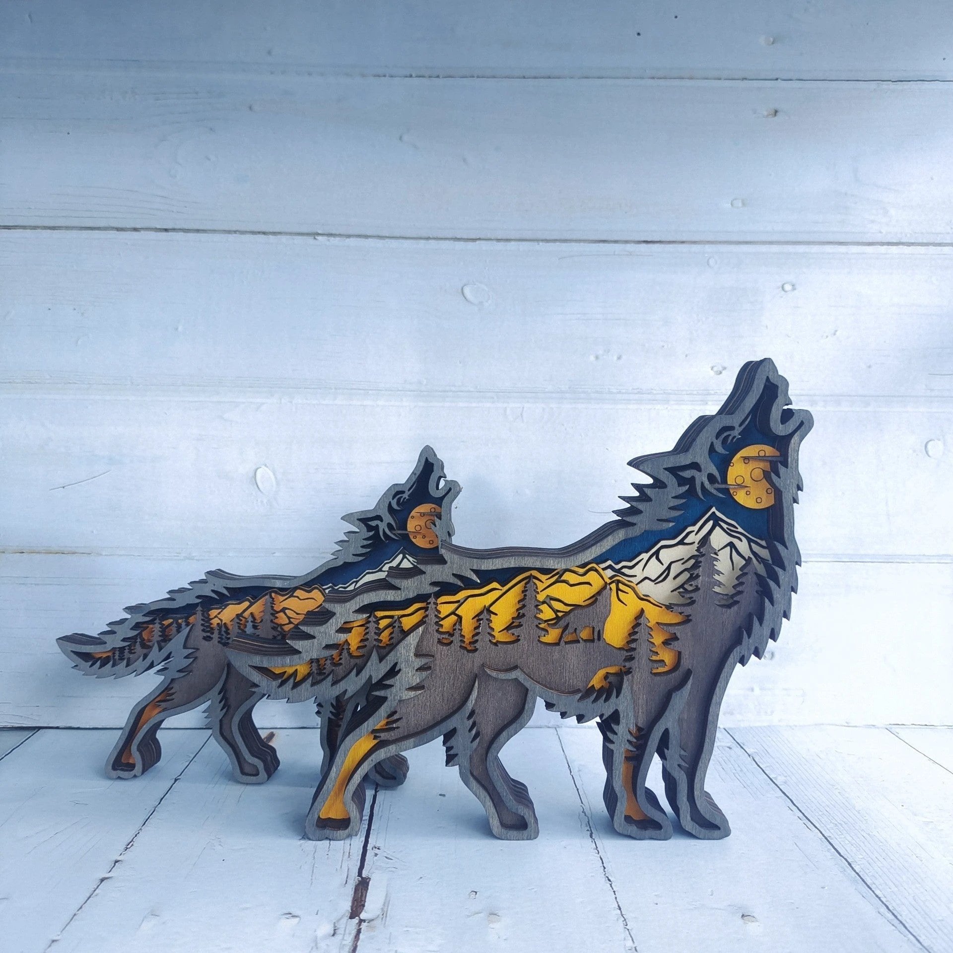 Holiday Gift Wooden Animal Carved Lamp Ornament by BowLift