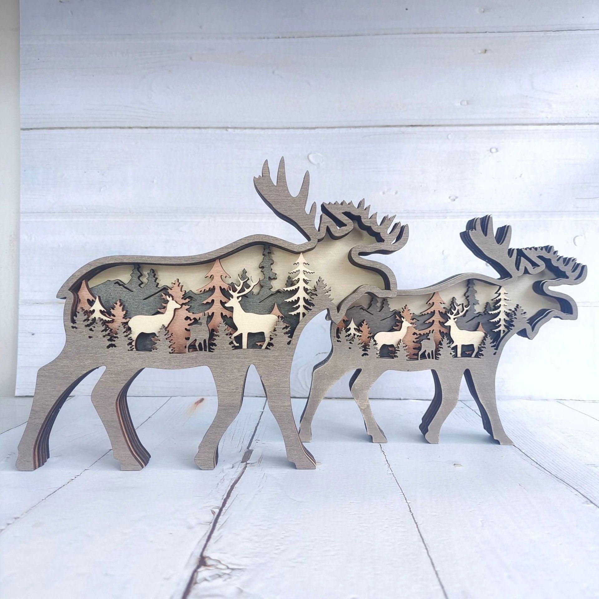 Holiday Gift Wooden Animal Carved Lamp Ornament by BowLift