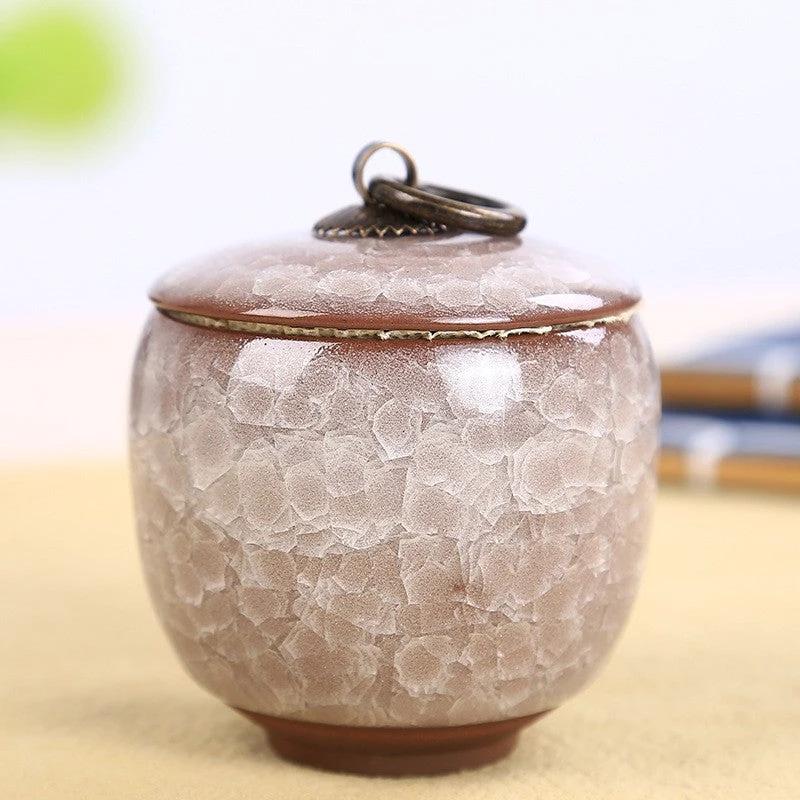 Travel Tea Clay Tea Jar with Cracked Sandwich Design by BowLift