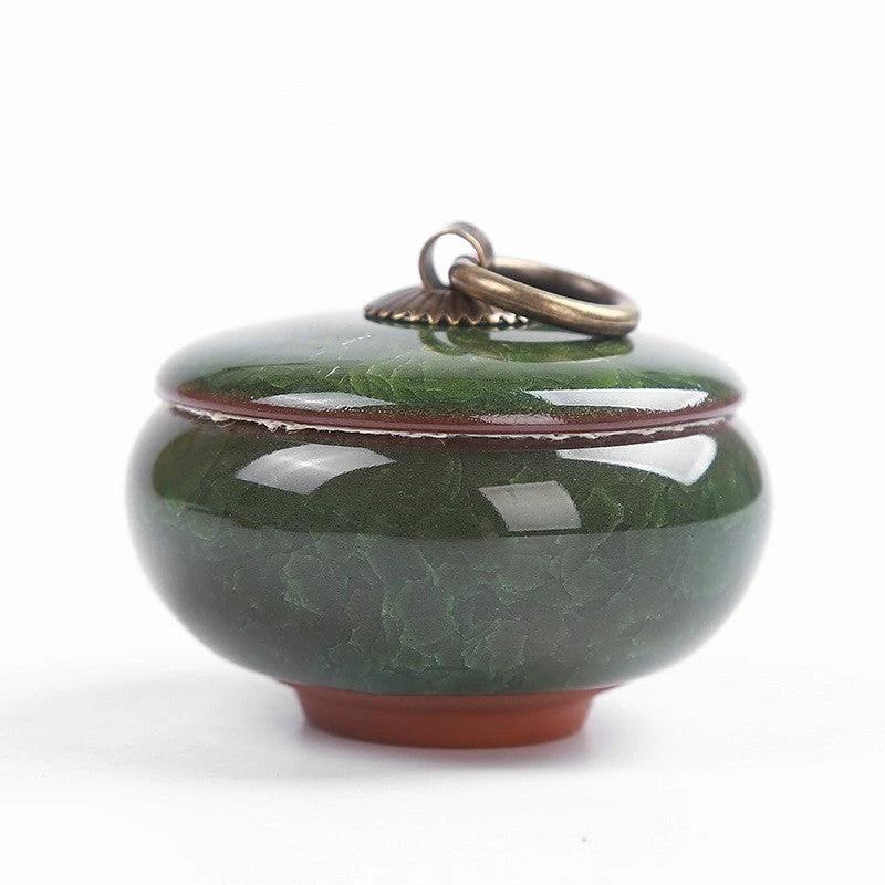 Travel Tea Clay Tea Jar with Cracked Sandwich Design by BowLift