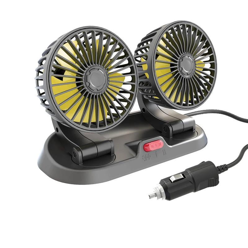 Mini swivel fan with double head for the car by Bowlift