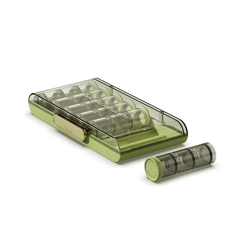 Portable high-capacity weekly pill organizer by Bowlift