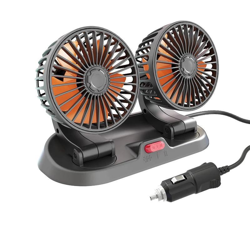 Mini swivel fan with double head for the car by Bowlift