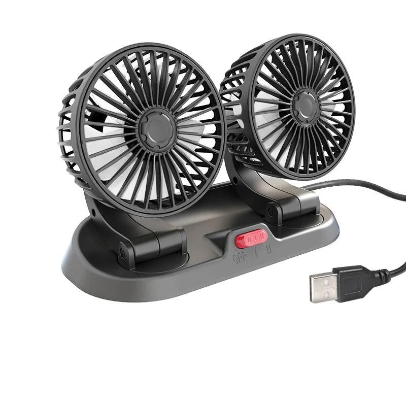 Mini swivel fan with double head for the car by Bowlift