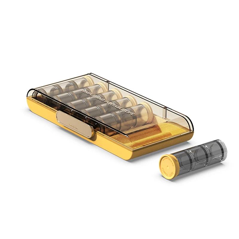 Portable high-capacity weekly pill organizer by Bowlift