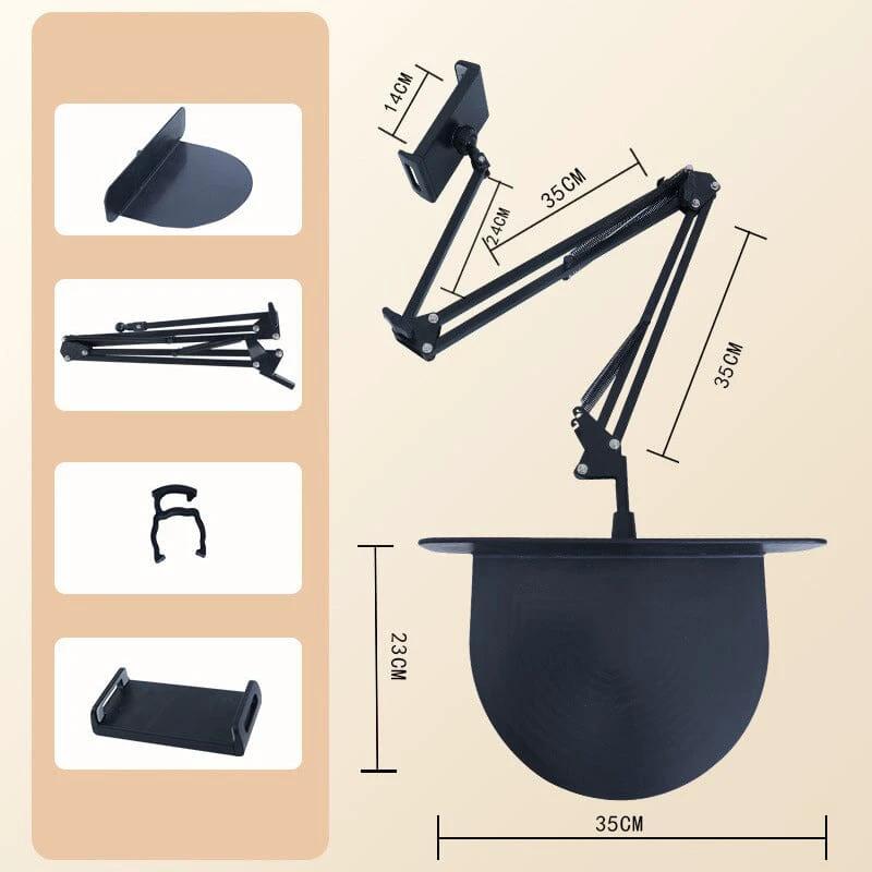 Hidden, extendable table tablet and phone holder by Bowlift