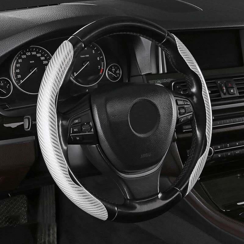 Universal Laser Carbon Fiber Pattern Steering Wheel Cover by BowLift