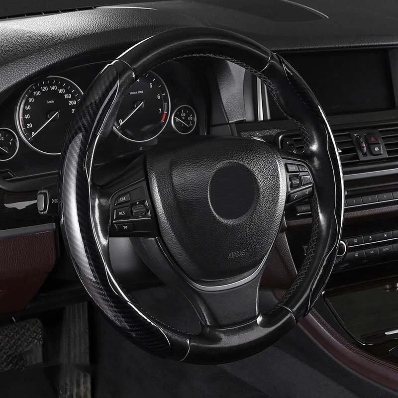Universal Laser Carbon Fiber Pattern Steering Wheel Cover by BowLift