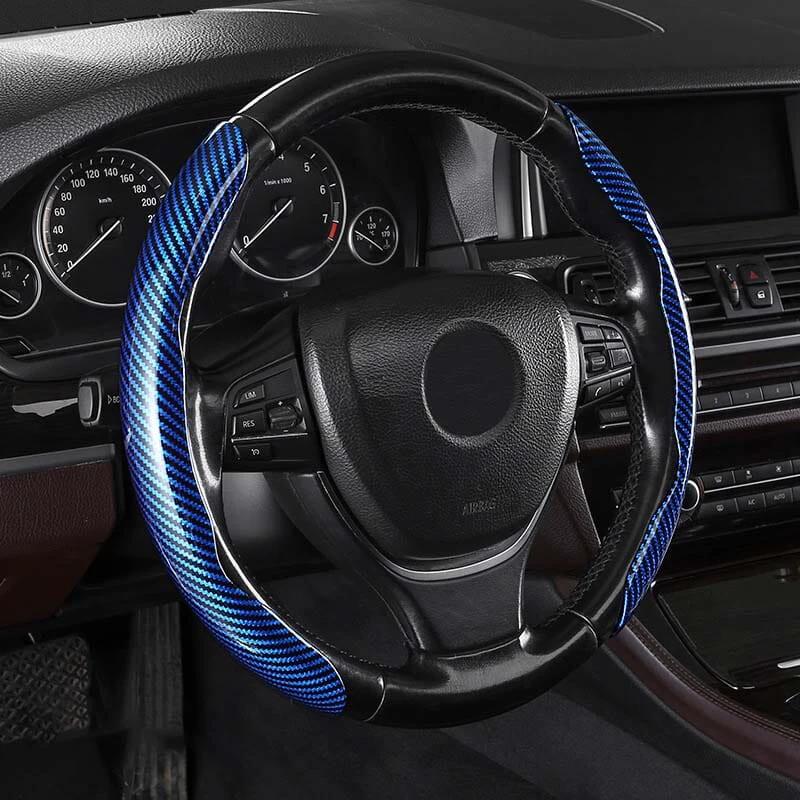 Universal Laser Carbon Fiber Pattern Steering Wheel Cover by BowLift