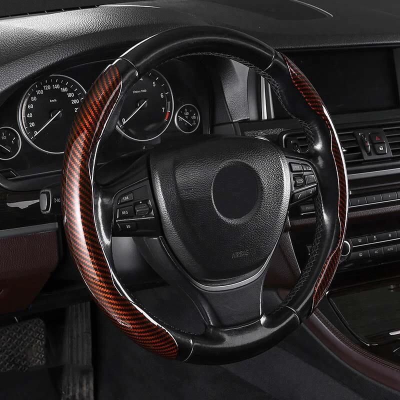 Universal Laser Carbon Fiber Pattern Steering Wheel Cover by BowLift