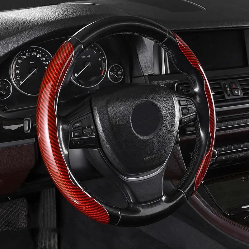 Universal Laser Carbon Fiber Pattern Steering Wheel Cover by BowLift
