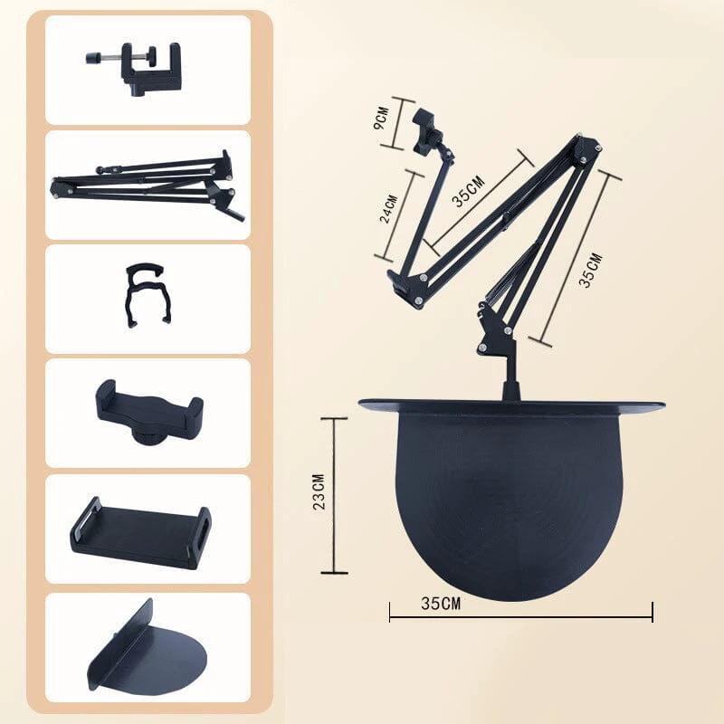 Hidden, extendable table tablet and phone holder by Bowlift