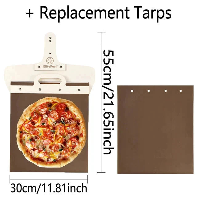 Sliding Pizza Peel Shovel Removable Wooden Handle Pizza Spatula with Tarps by Bowlift