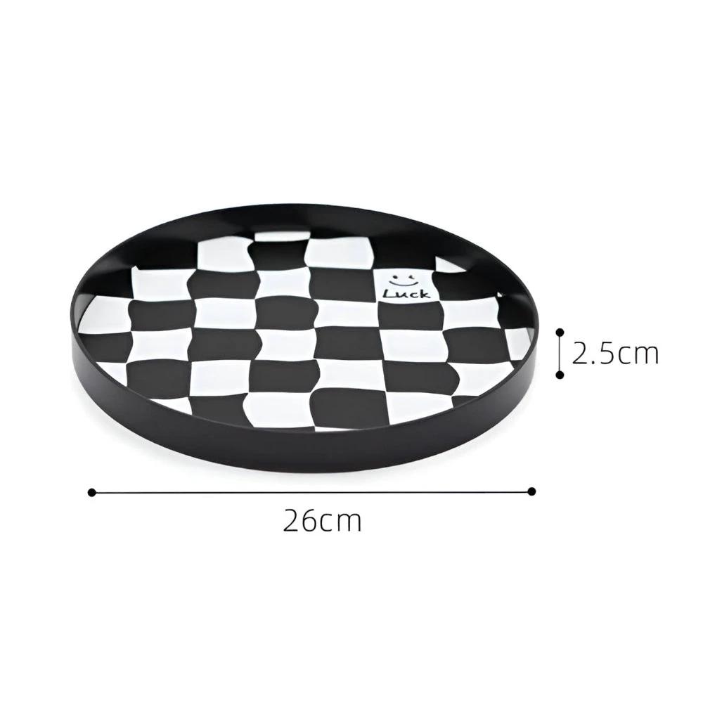 Round Checkerboard Storage Tray by Casa & Beyond