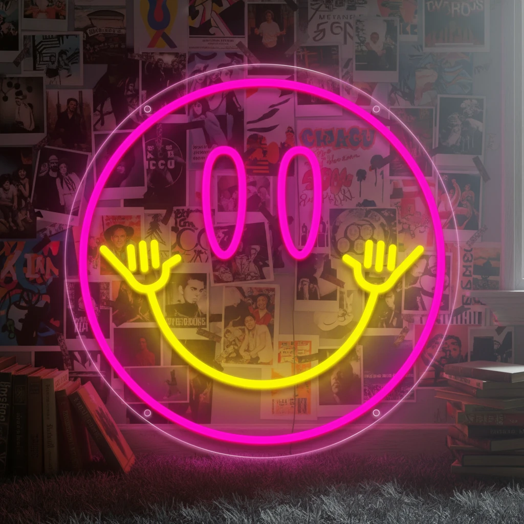 Smiley Face Neon Sign Led Neon Light for Wall Decor by Neonchics