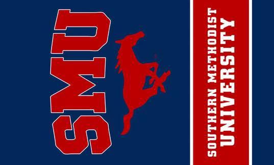 Southern Methodist Mustang Banner -3' x 5' Banner-100% polyester NCAA Southern Methodist University flag SMU flag by flagsshop