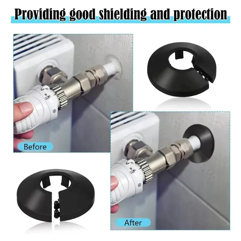 Snap-On Plumbing Cover for Valves Faucet Radiator Pipe Collar Cover by Bowlift