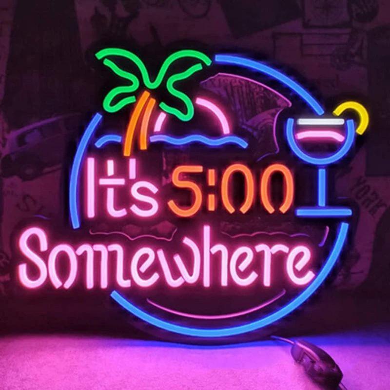 It's 5 O'clock Somewhere Neon Sign Shop Decor Neon Sign by Neonchics