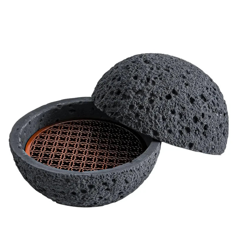 Special Lava Stone Planet Sashimi Seafood Dry Ice Serving Plate by Bowlift