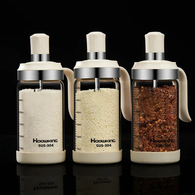 Spice Seasoning Bottle Kitchen Glass Transparent Bottle With Spoon by Bowlift