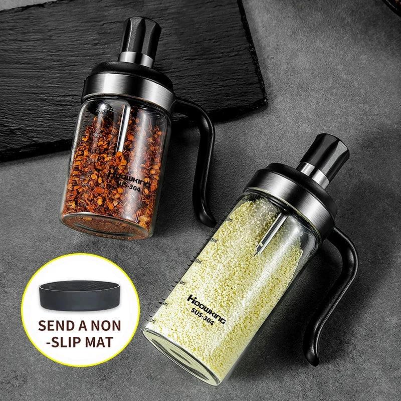 Spice Seasoning Bottle Kitchen Glass Transparent Bottle With Spoon by Bowlift