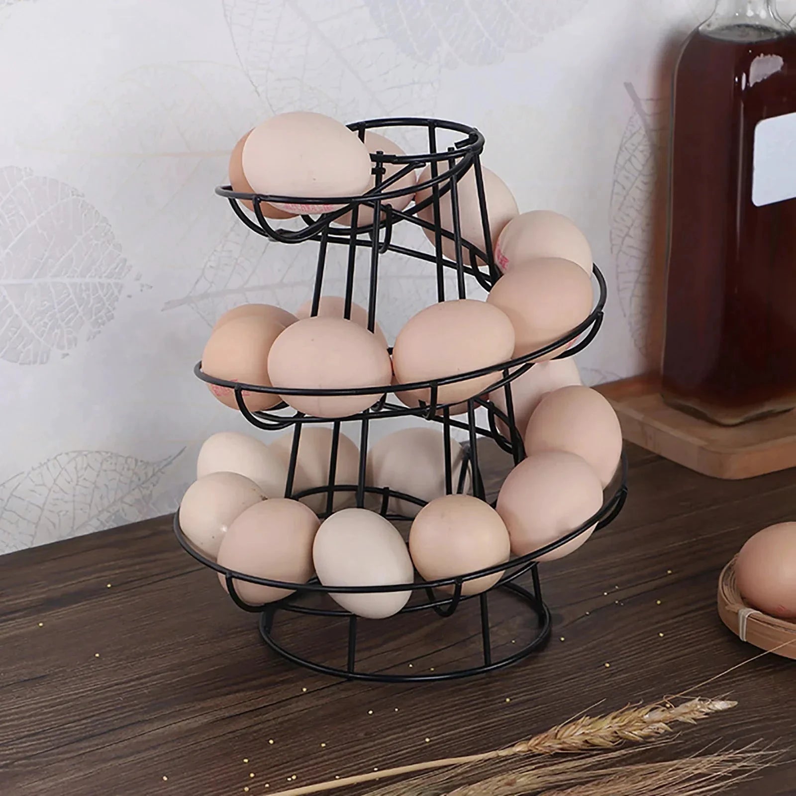 Spiral Egg Rack Egg Stand Multi-functional Metal Spiral Egg Basket by Bowlift