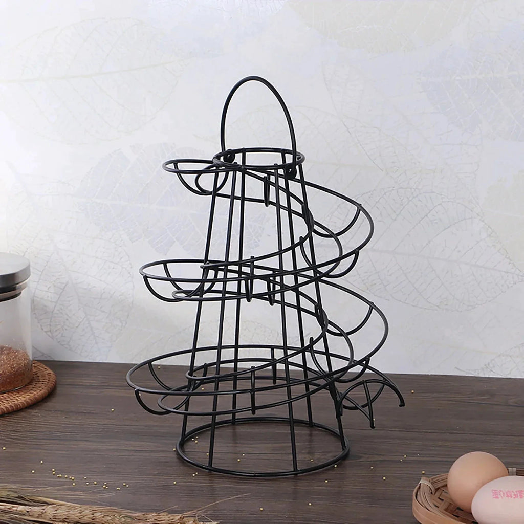 Spiral Egg Rack Egg Stand Multi-functional Metal Spiral Egg Basket by Bowlift