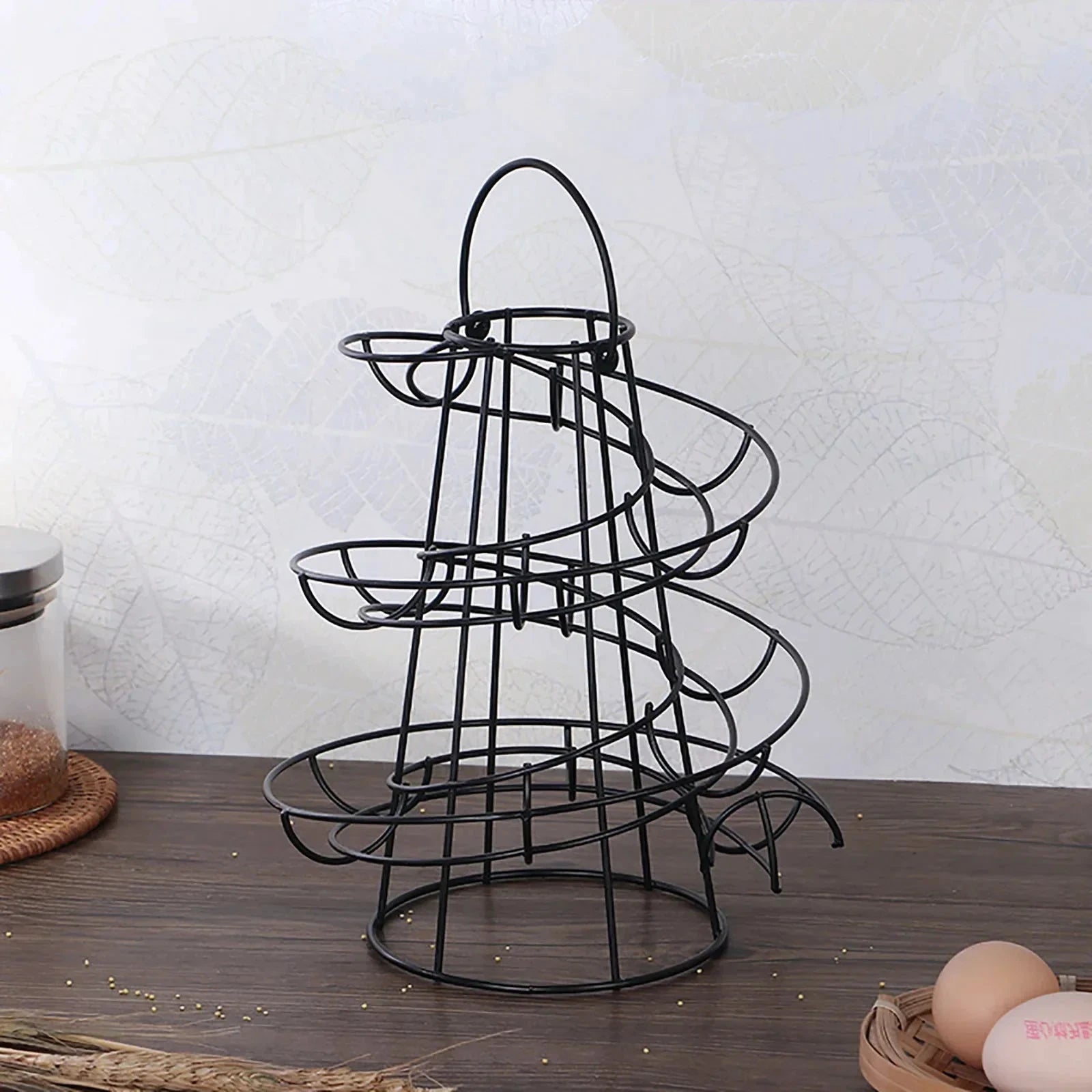 Spiral Egg Rack Egg Stand Multi-functional Metal Spiral Egg Basket by Bowlift