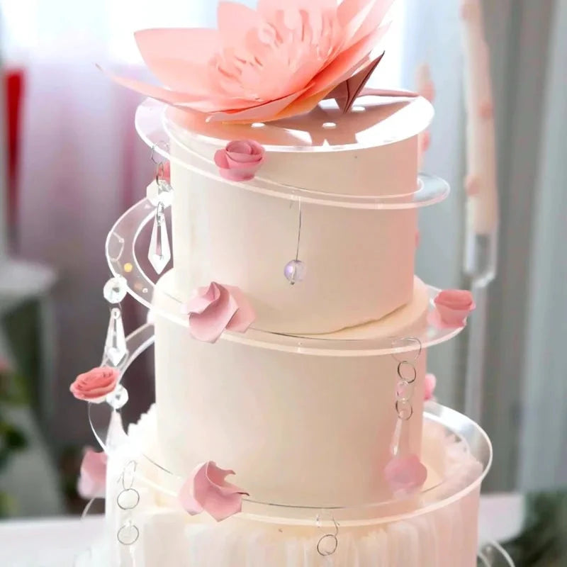 Spiral Tiered Acrylic Cake Stand Reusable Foldable Pastry Decoration by Bowlift