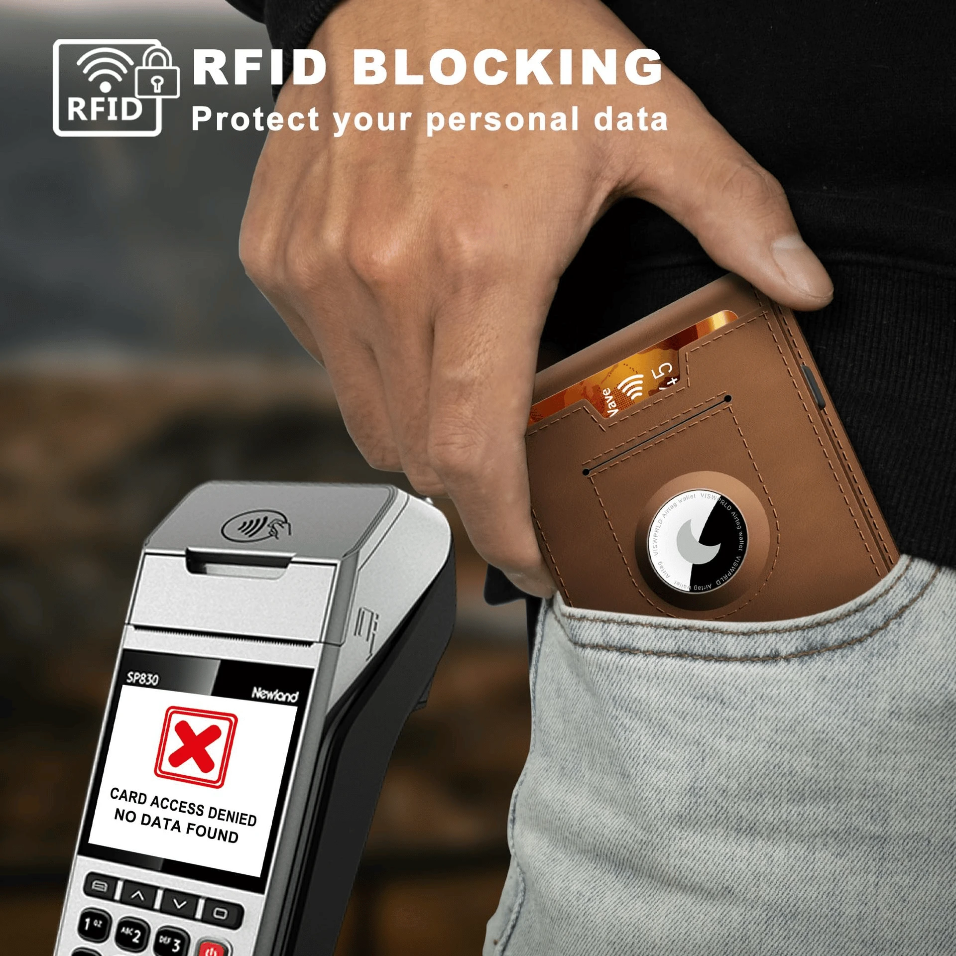 Pop Up aluminum bag Money Clip Slim Leather Slots Credit Card Holder RFID Blocking Bifold Minimalist Wallet by BowLift