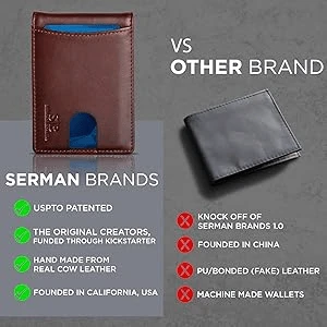 Pop Up aluminum bag Money Clip Slim Leather Slots Credit Card Holder RFID Blocking Bifold Minimalist Wallet by BowLift