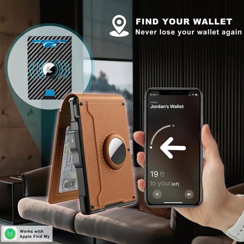 Pop Up aluminum bag Money Clip Slim Leather Slots Credit Card Holder RFID Blocking Bifold Minimalist Wallet by BowLift